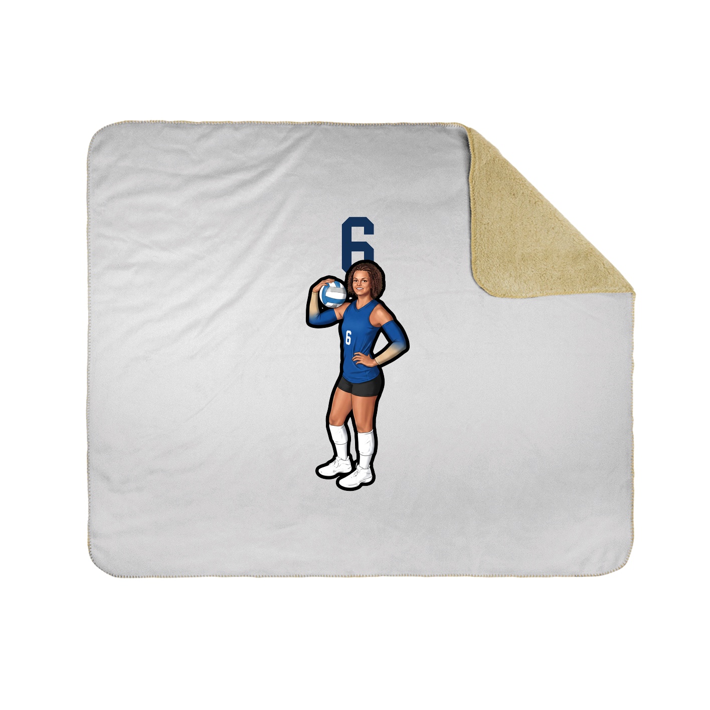 Throw Blanket — Number Top in White