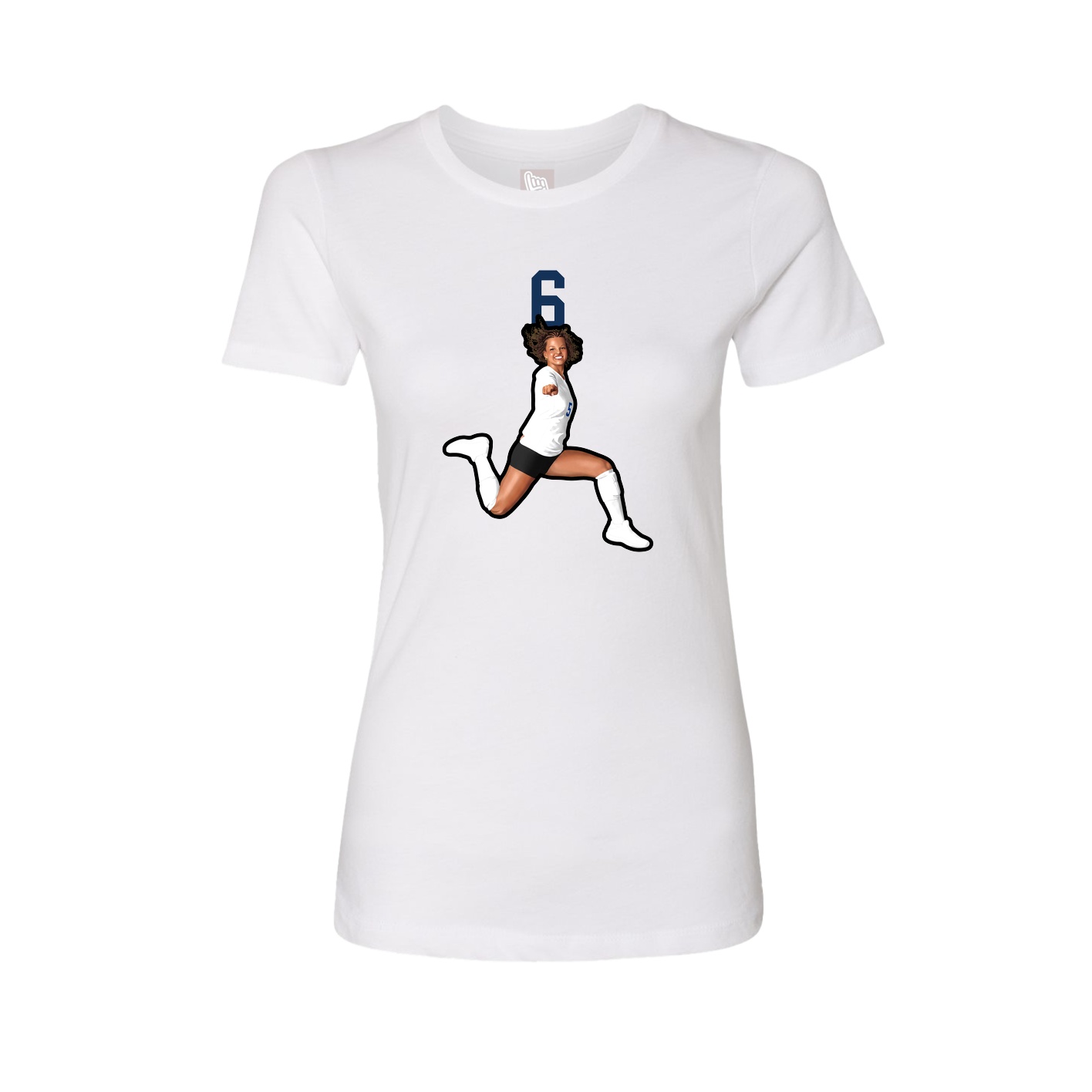 Fitted Women's Tee — Number Top in White