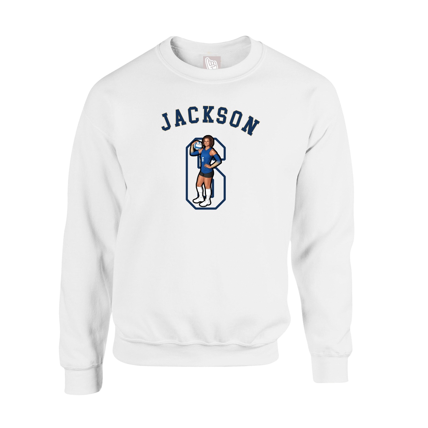 Fleece Crew — Shirsey Arch in White