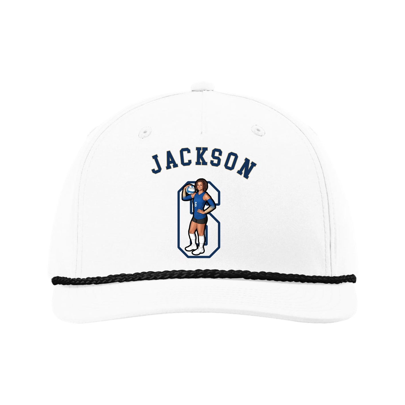 Five-Panel Classic Rope Cap — Shirsey Arch in White