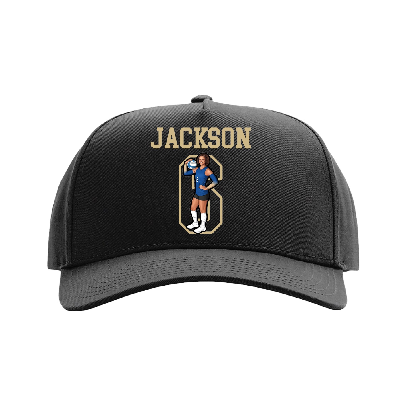Full Fabric Five-Panel Champ Cap — Shirsey in Black