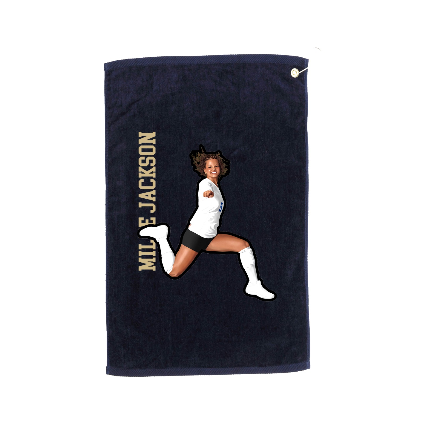 Golf Towel — Name Vertical in Navy