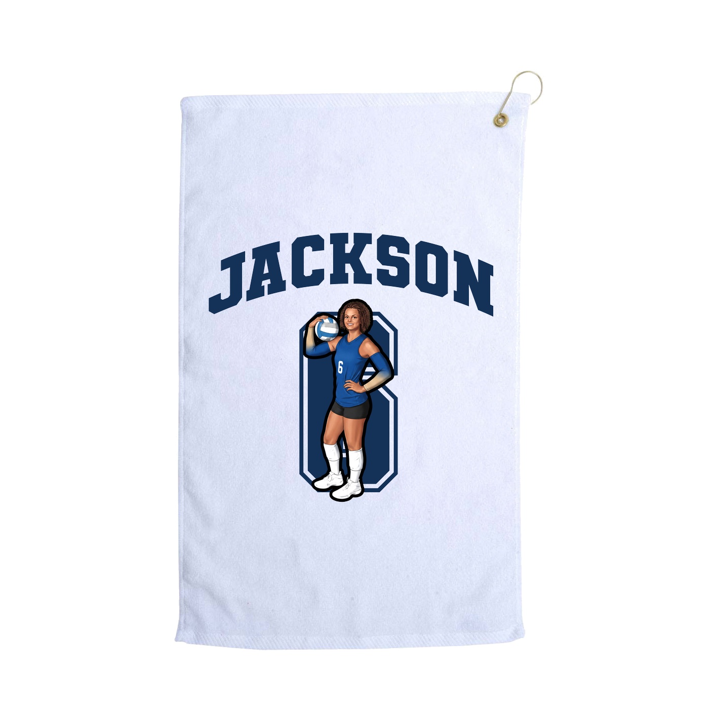 Golf Towel — Number in White