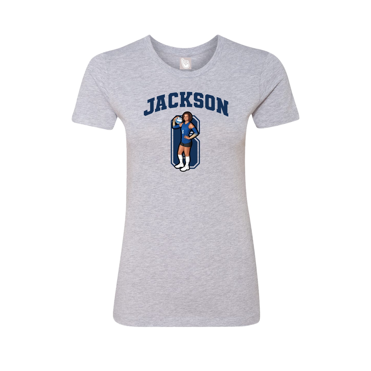 Fitted Women's Tee — Number in Grey