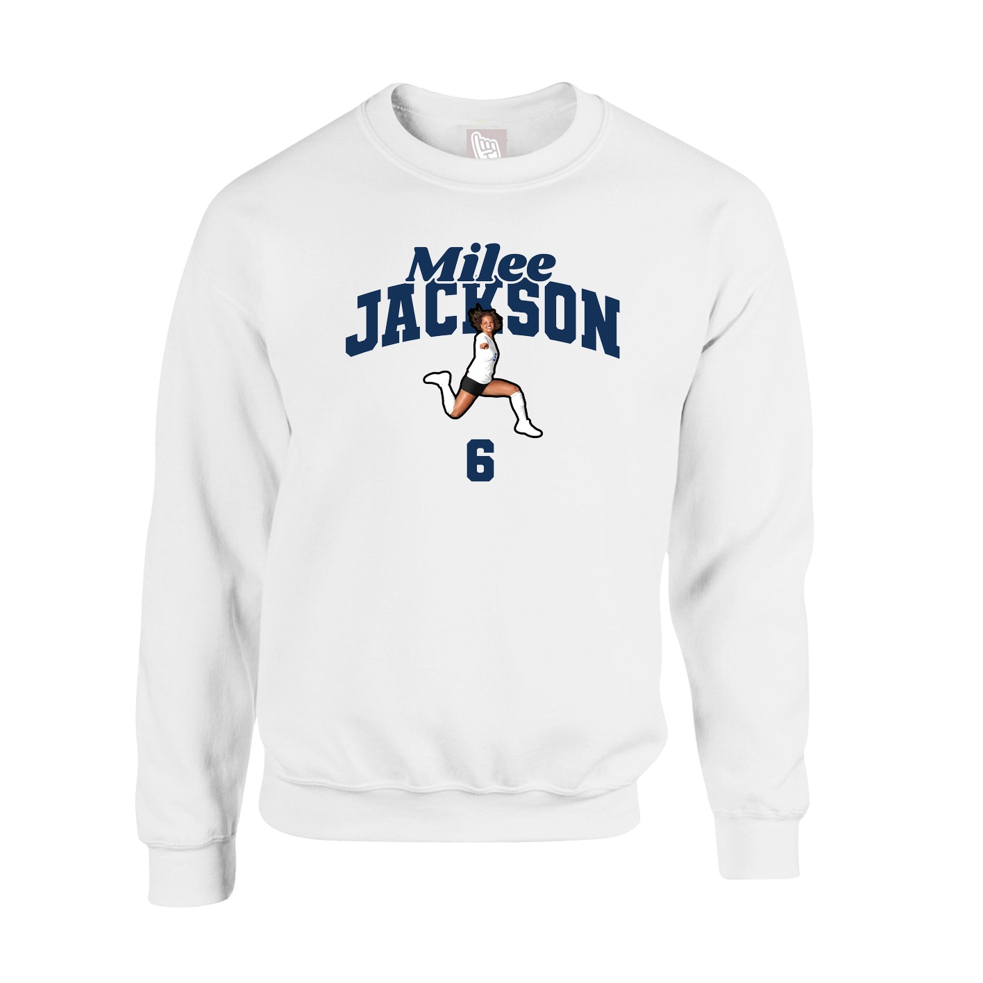 Fleece Crew — Signature Arch in White