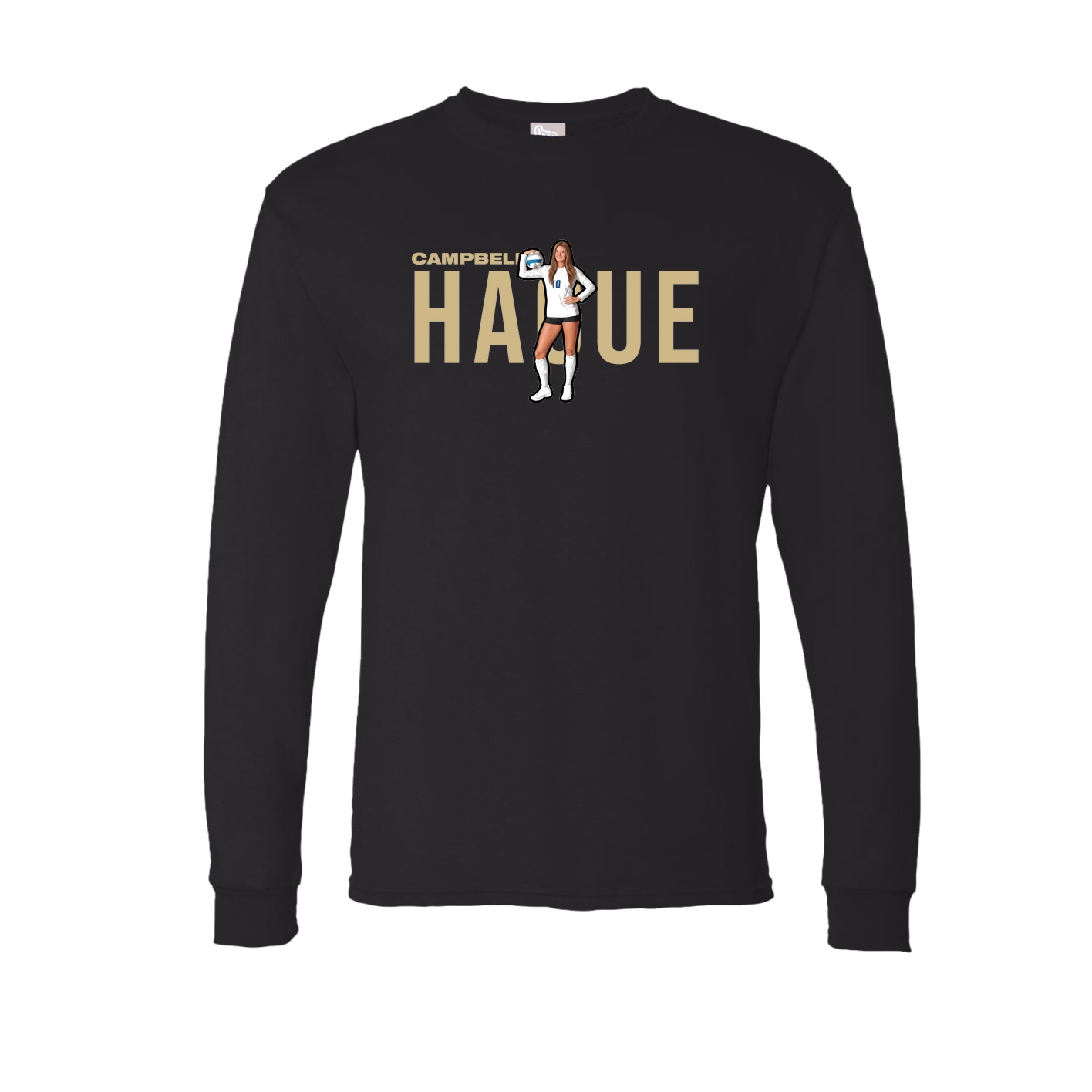 Long Sleeve Tee — Player Name in Black