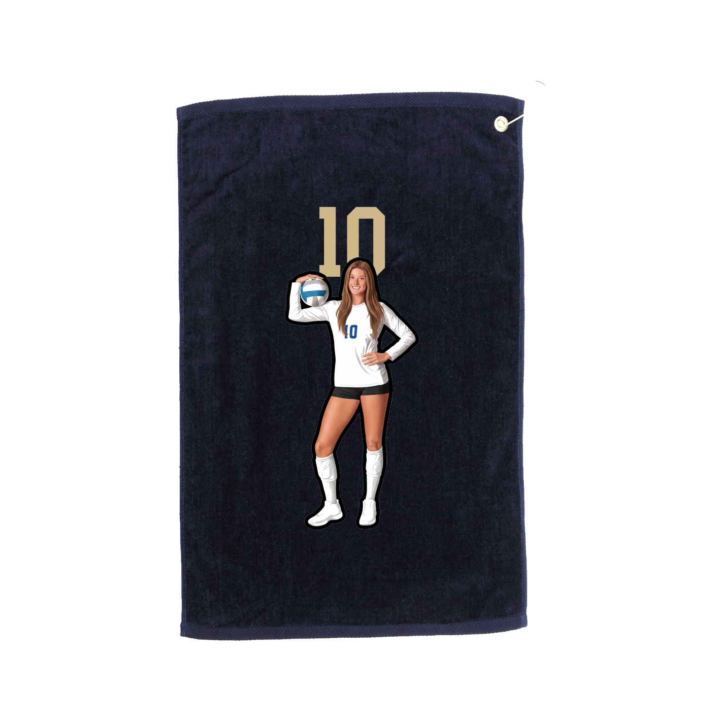 Golf Towel — Number Top in Navy