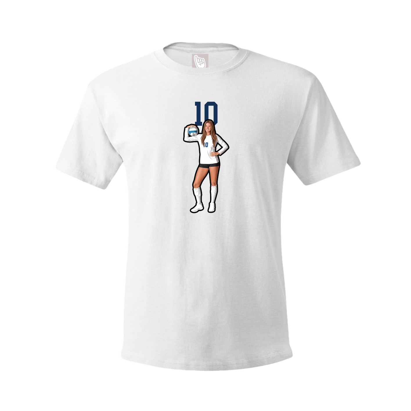Youth Tee — Number Top in White