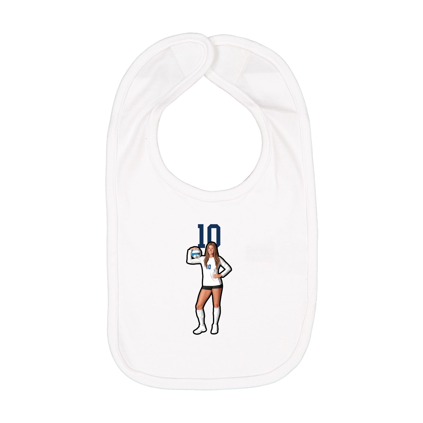Infant Bib — Number Top in White