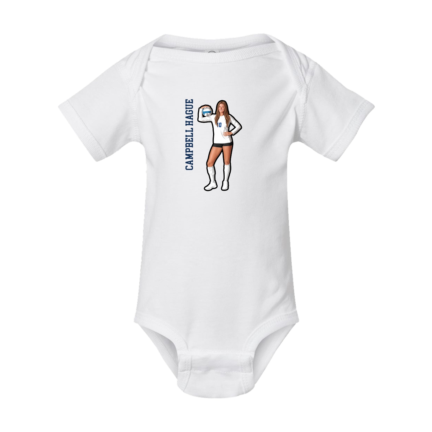 Baby Onesie — Name Vertical in White