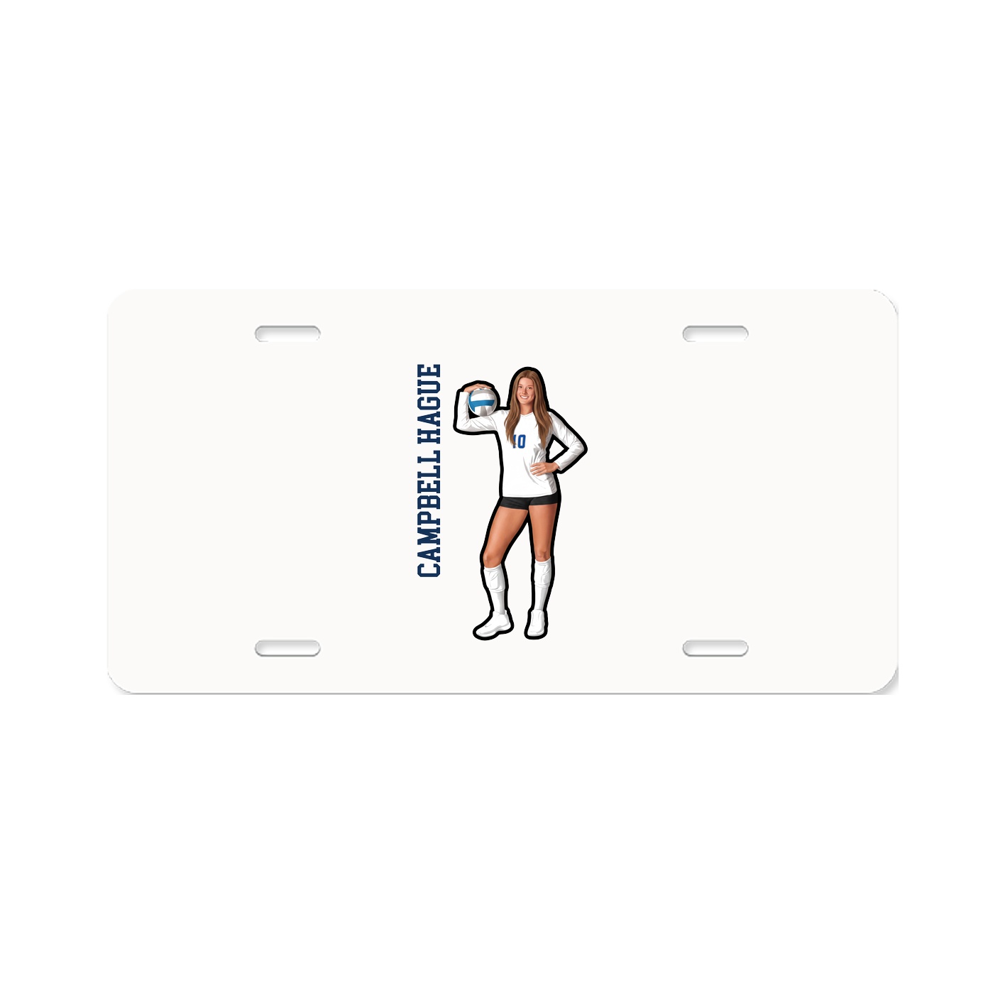 License Plate — Name Vertical in Classic