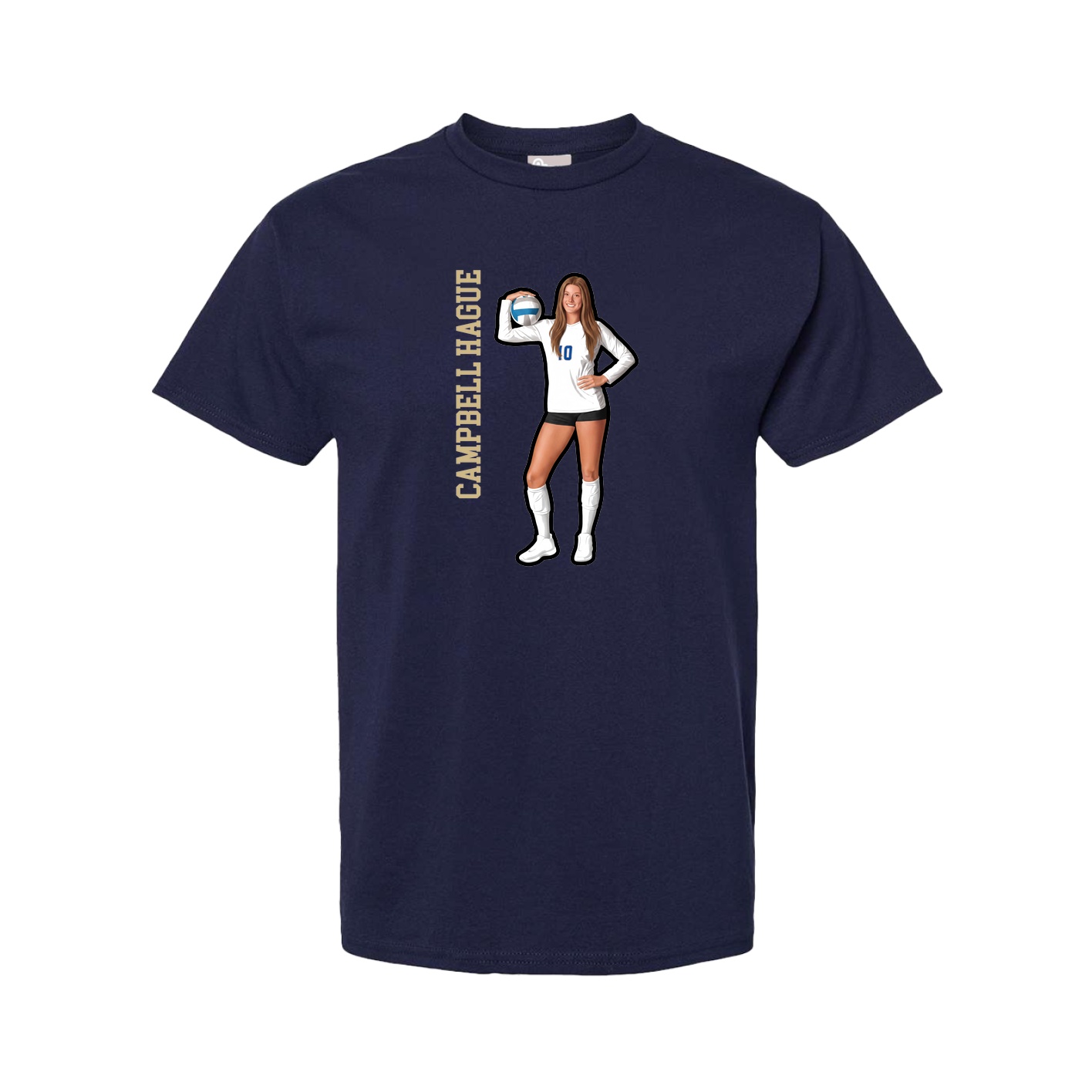 Youth Tee — Name Vertical in Navy