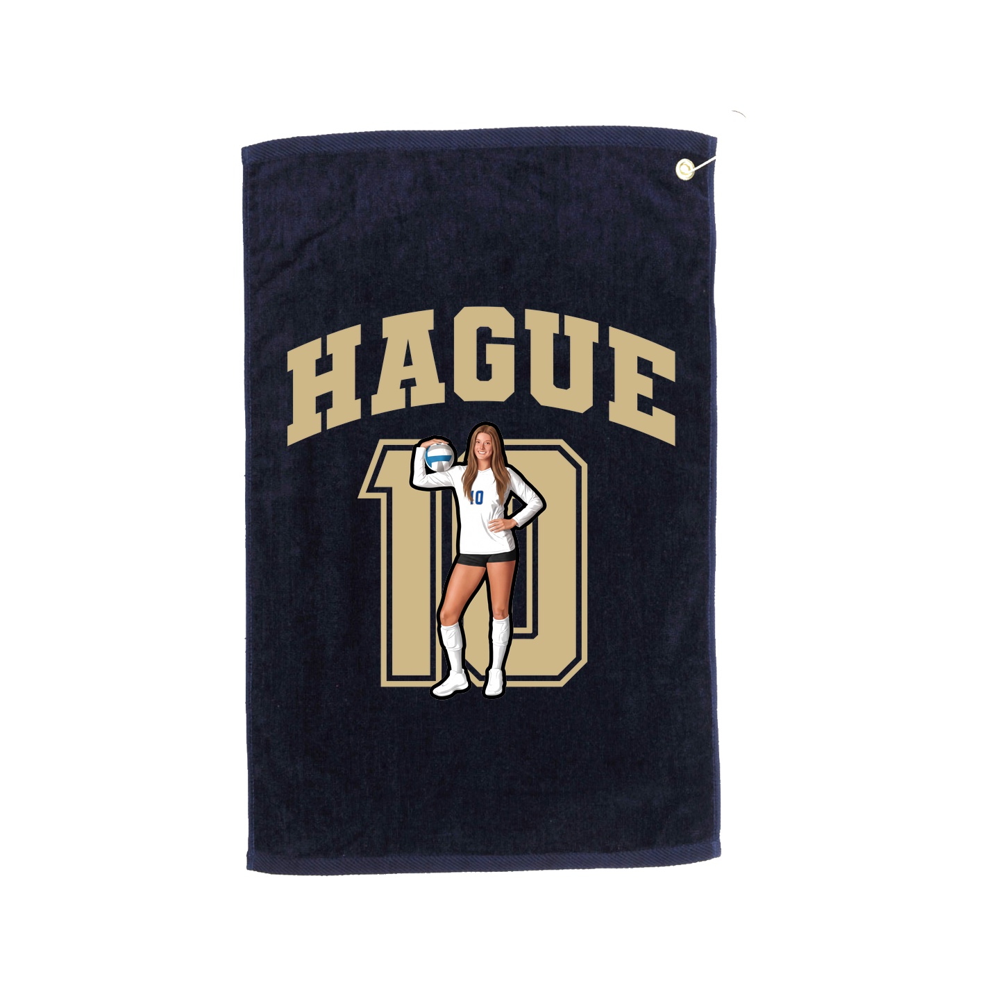Golf Towel — Number in Navy