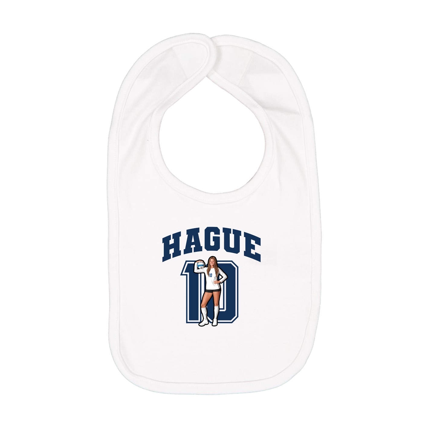 Infant Bib — Number in White