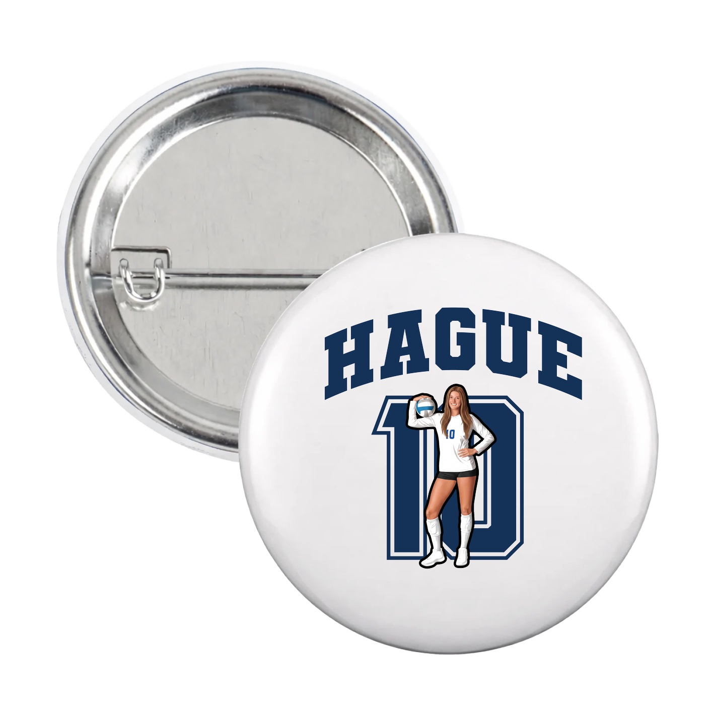 Game Day Button — Number in White