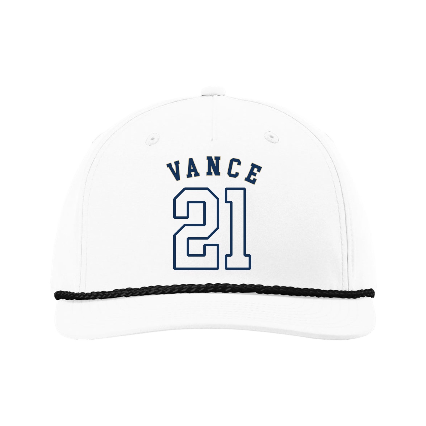 Five-Panel Classic Rope Cap — Shirsey Arch in White