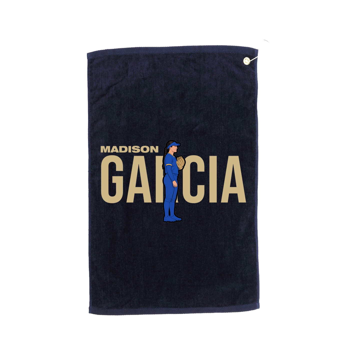 Golf Towel — Player Name in Navy