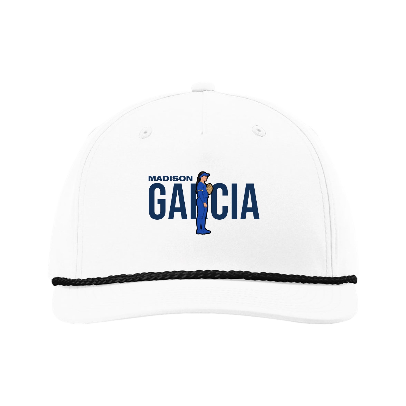 Five-Panel Classic Rope Cap — Player Name in White