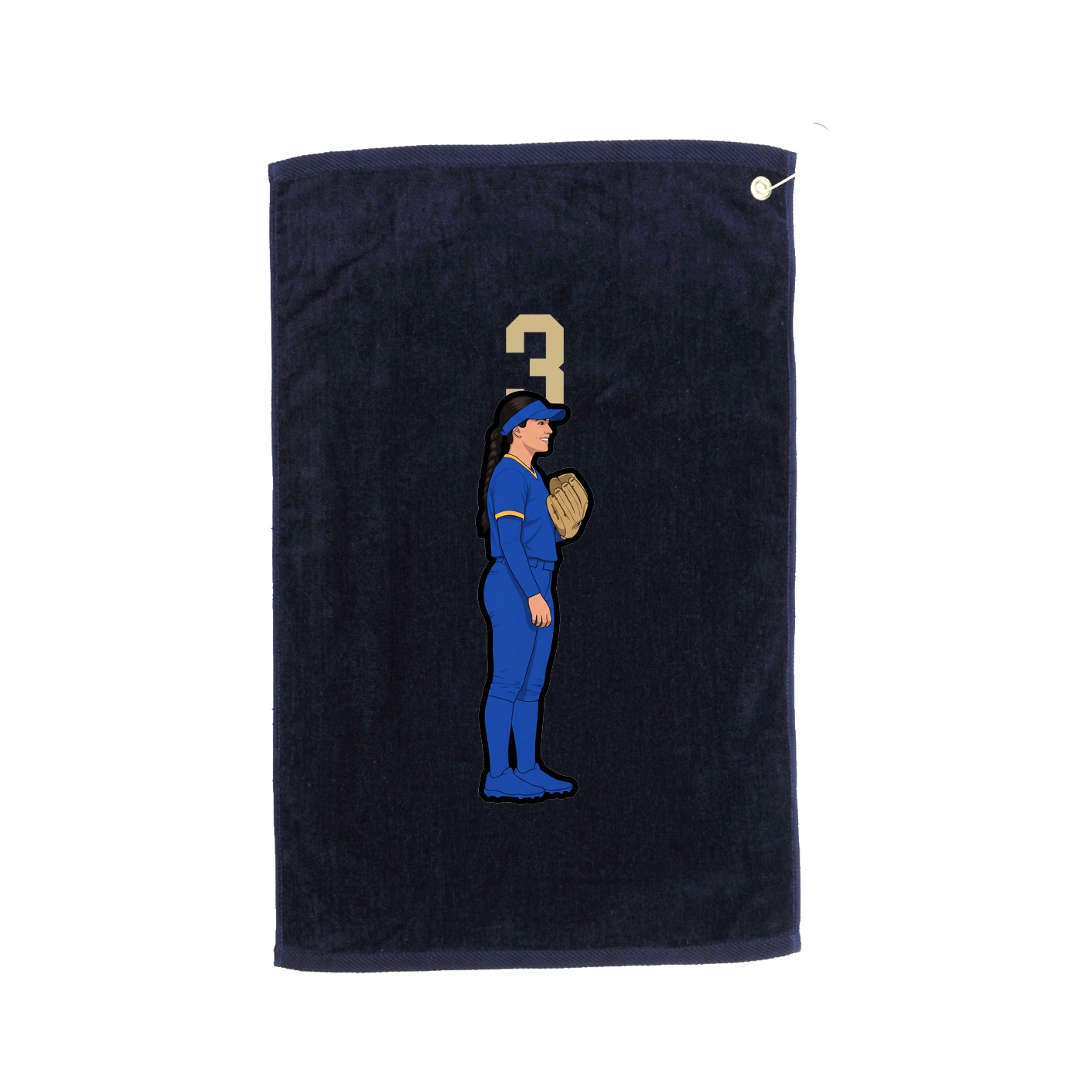 Golf Towel — Number Top in Navy