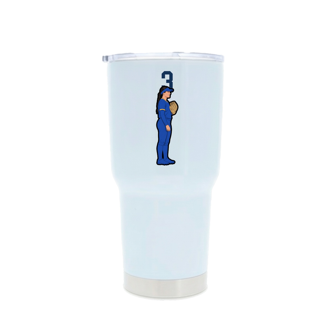 30oz Stainless Steel Tumbler — Number Top in White