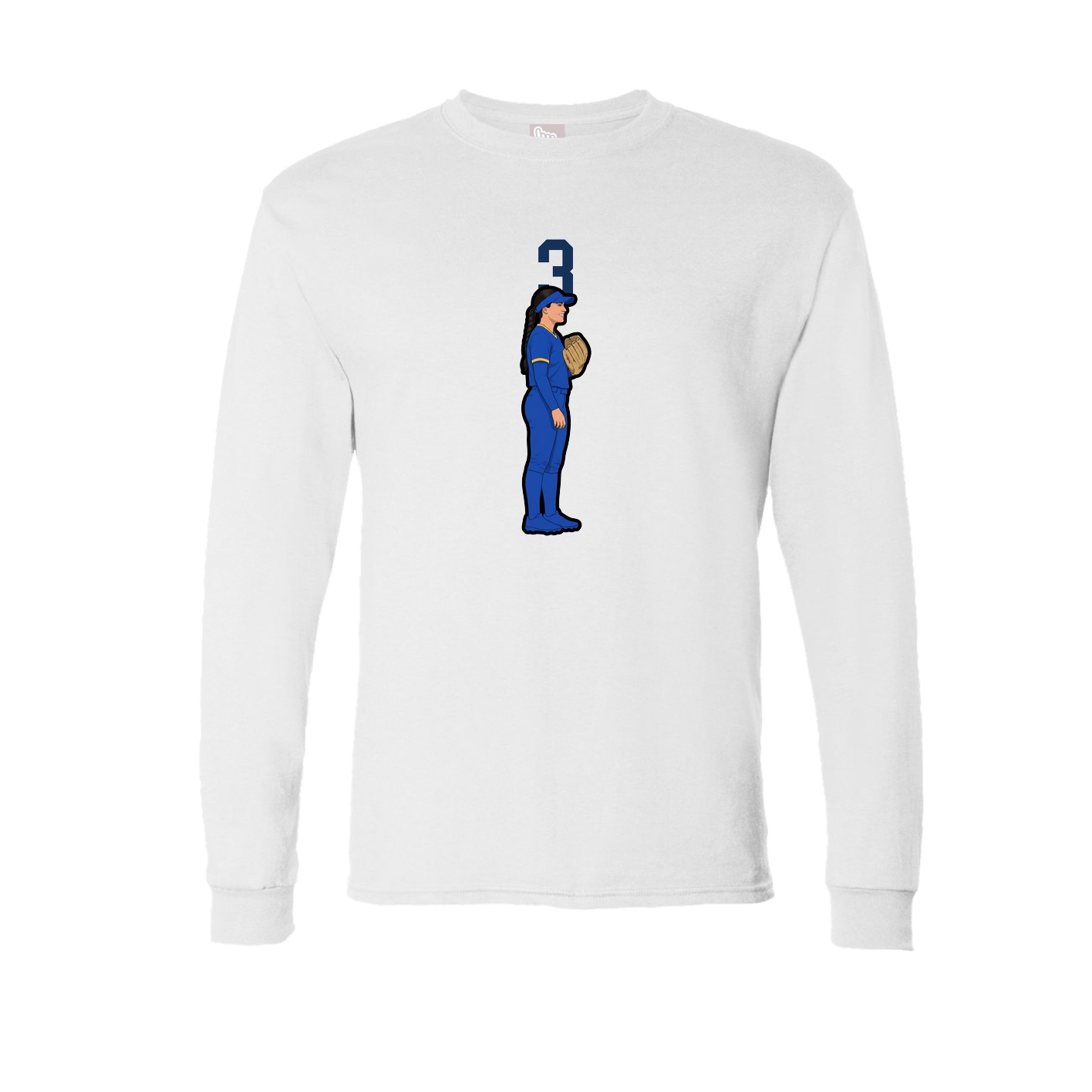 Long Sleeve Tee — Number Top in White