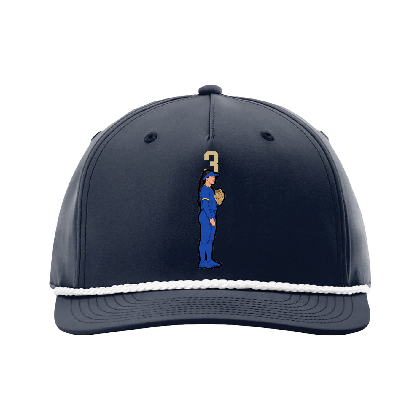 Five-Panel Classic Rope Cap — Number Top in Navy