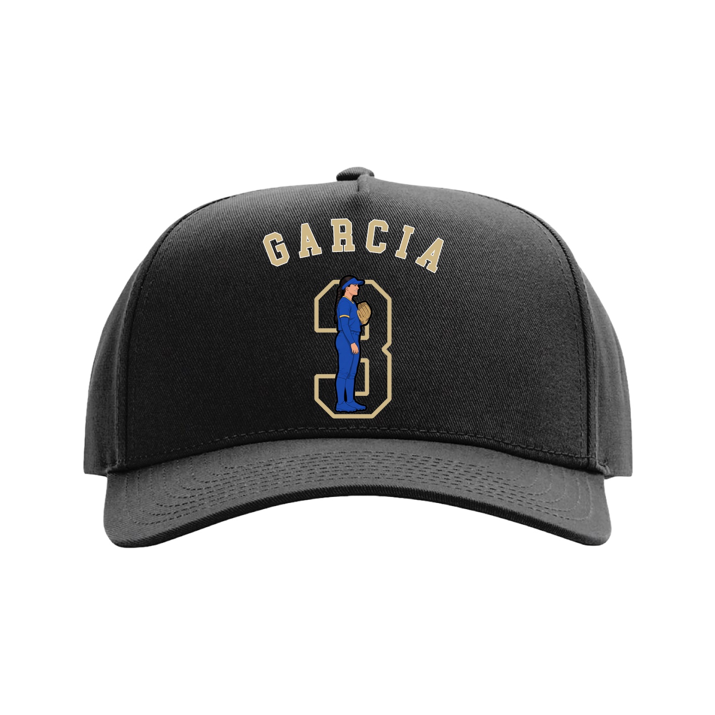 Full Fabric Five-Panel Champ Cap — Shirsey Arch in Black