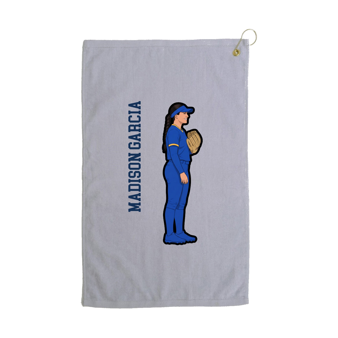 Golf Towel — Name Vertical in Grey