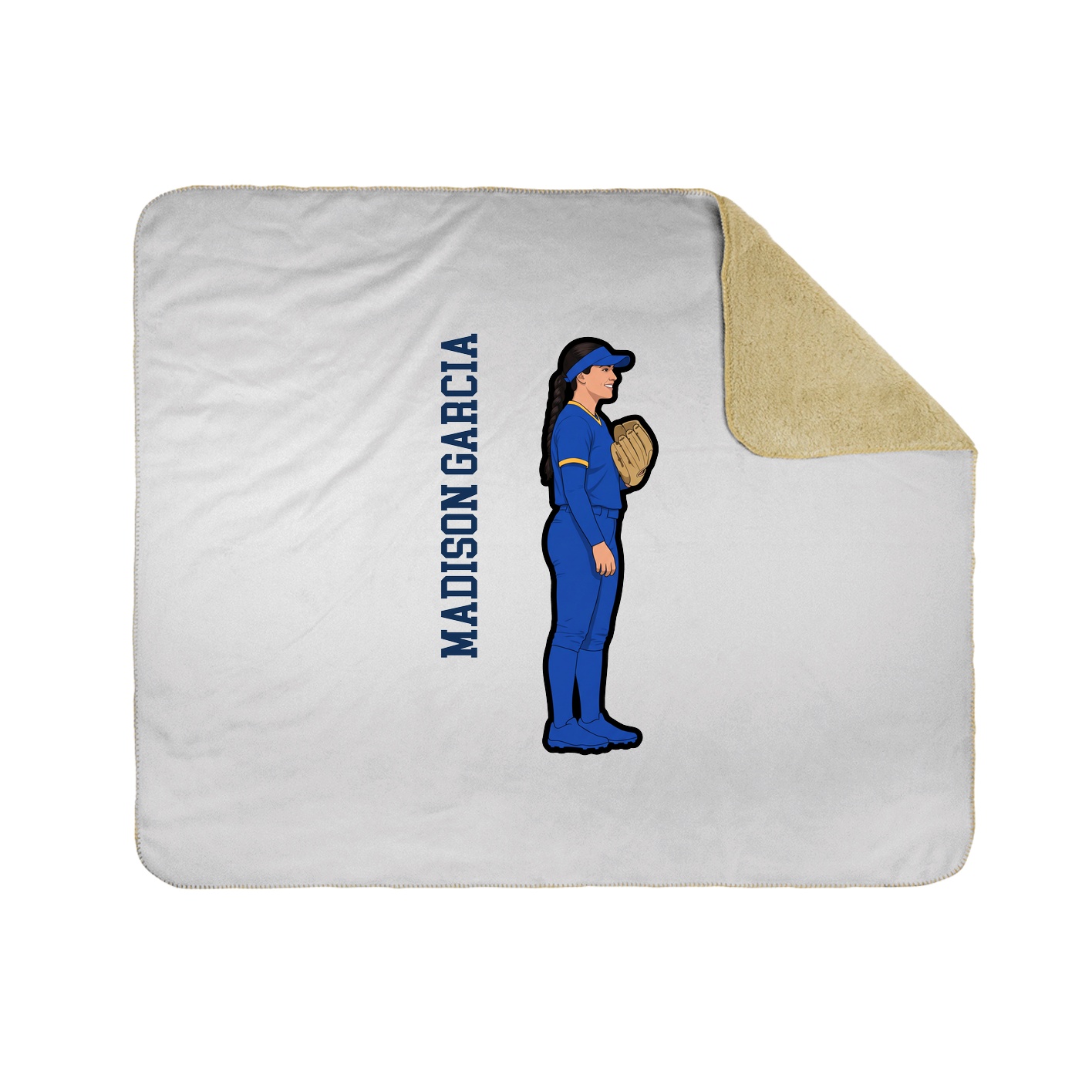 Throw Blanket — Name Vertical in White