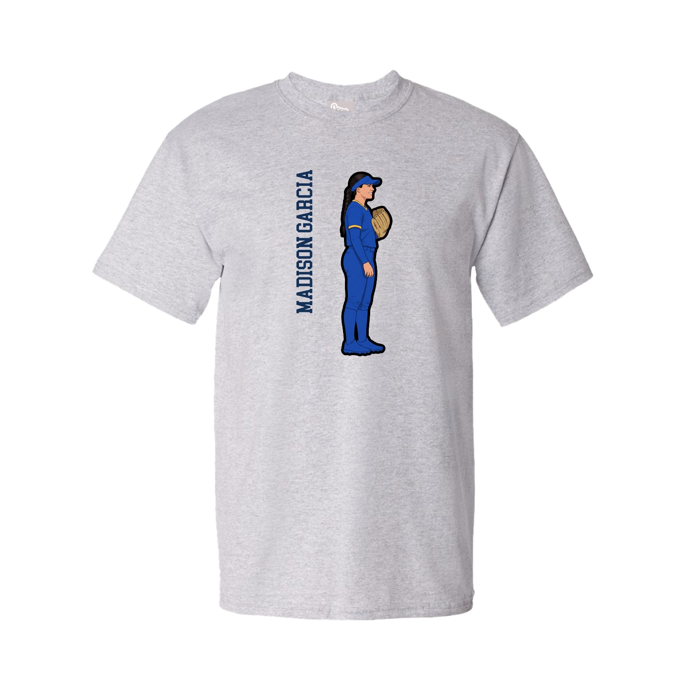 Youth Tee — Name Vertical in Grey