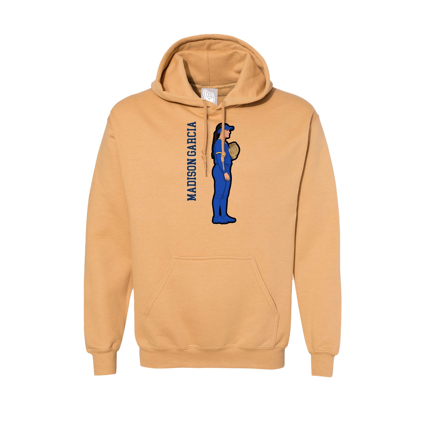 Hoodie — Name Vertical in Vegas Gold