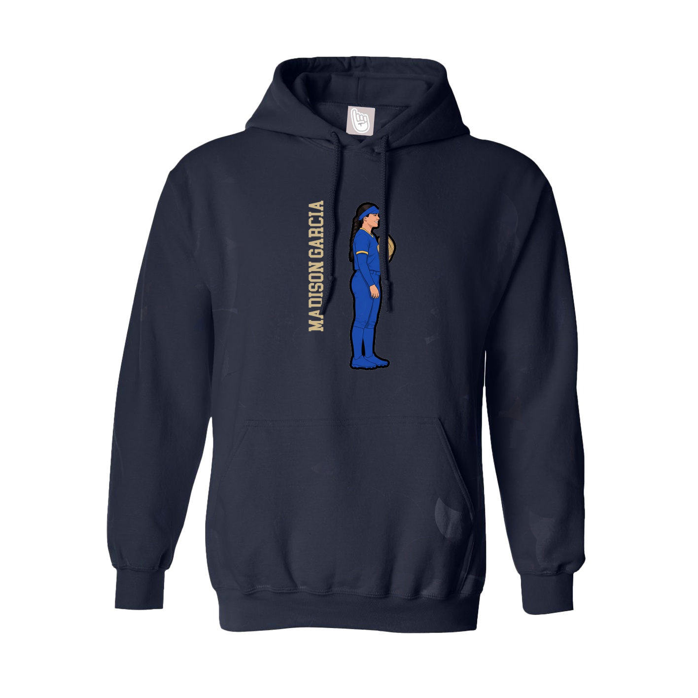 Youth Hoodie — Name Vertical in Navy