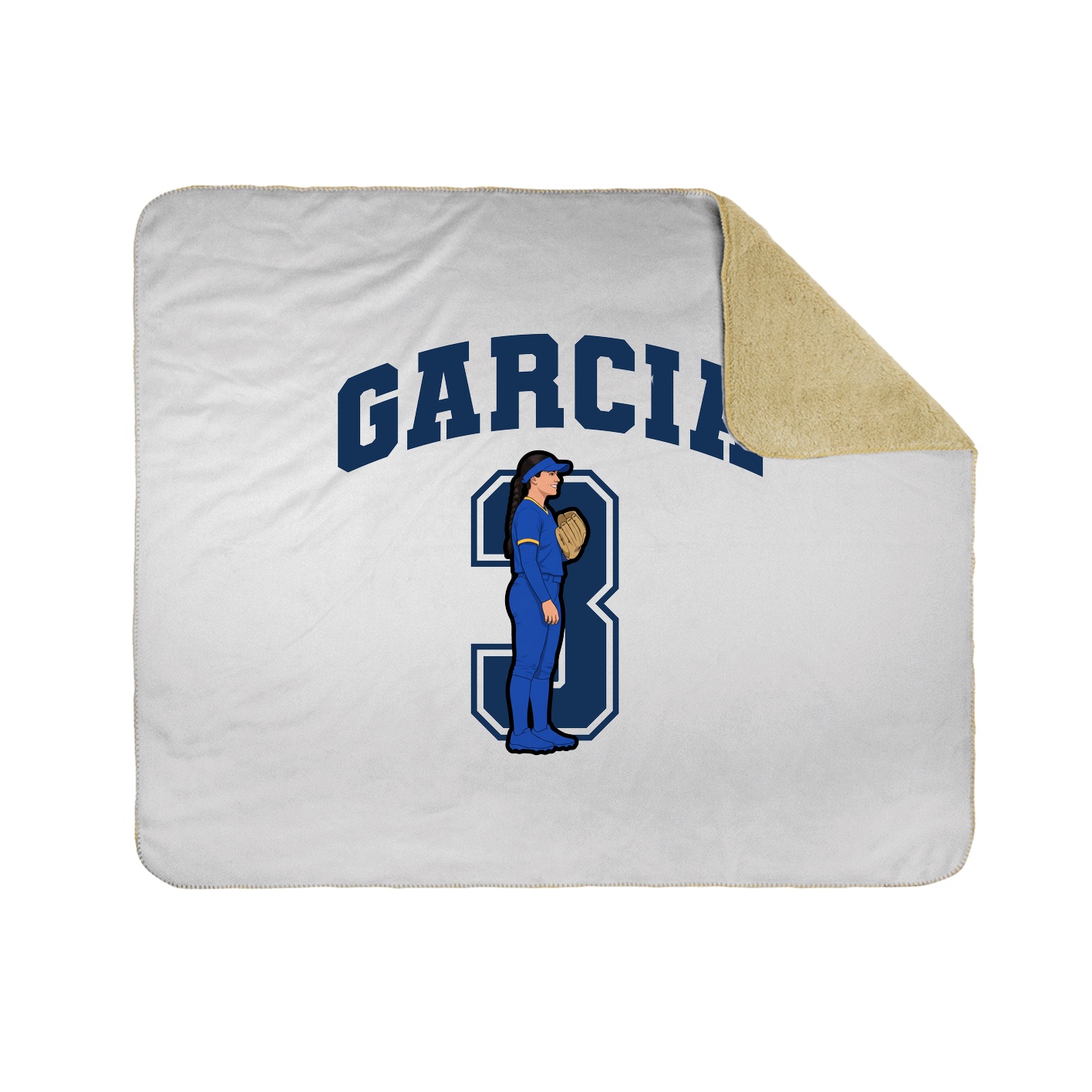 Throw Blanket — Number in White