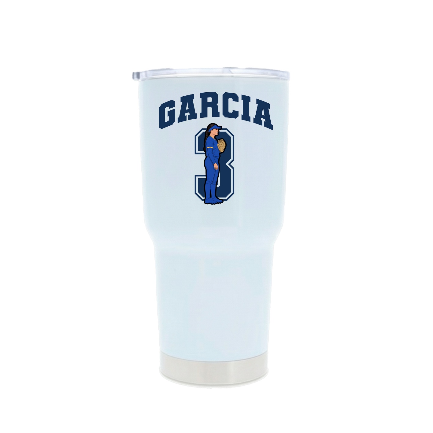 30oz Stainless Steel Tumbler — Number in White