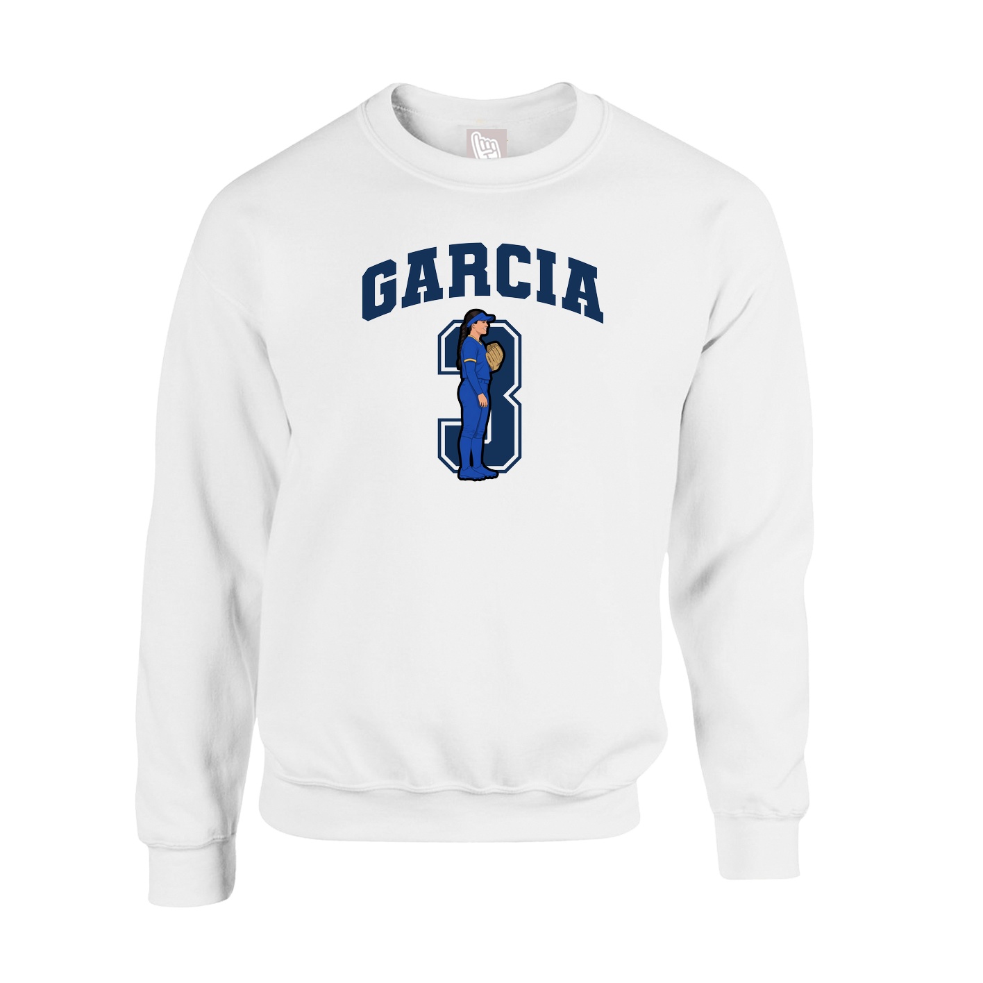 Fleece Crew — Number in White