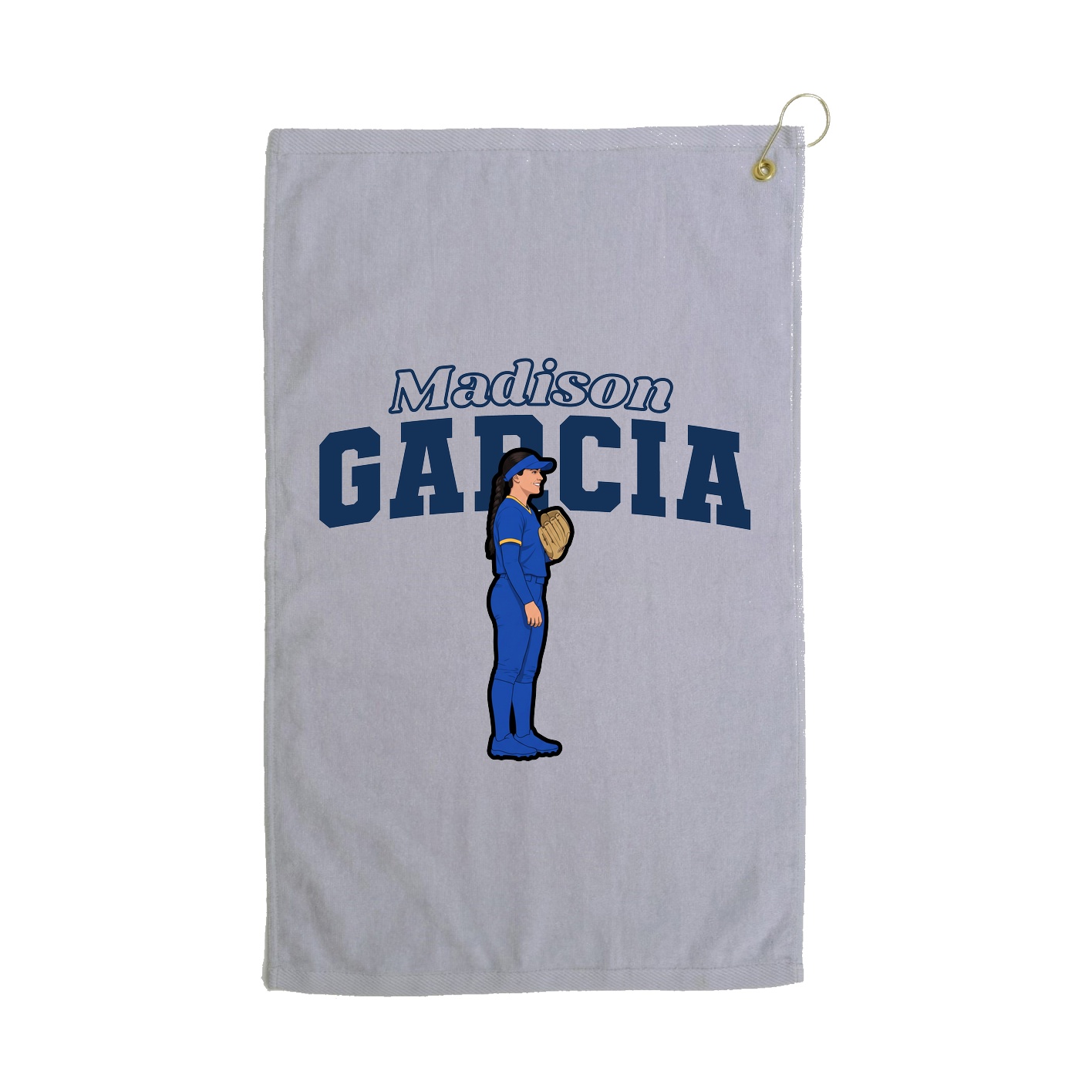 Golf Towel — Name Arch in Grey