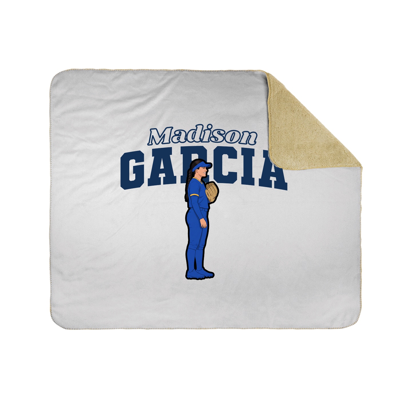Throw Blanket — Name Arch in White