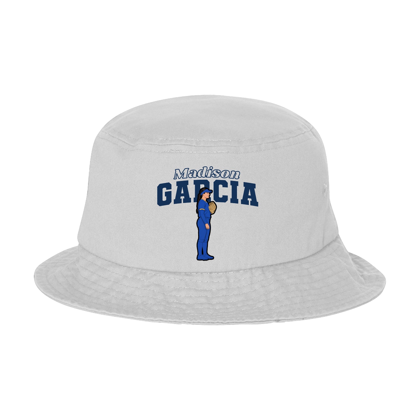 Bucket Cap — Name Arch in White