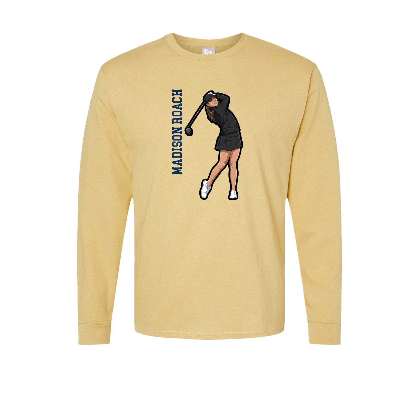Long Sleeve Tee — Name Vertical in Vegas Gold