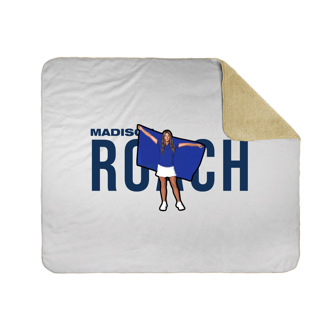Throw Blanket — Player Name in White