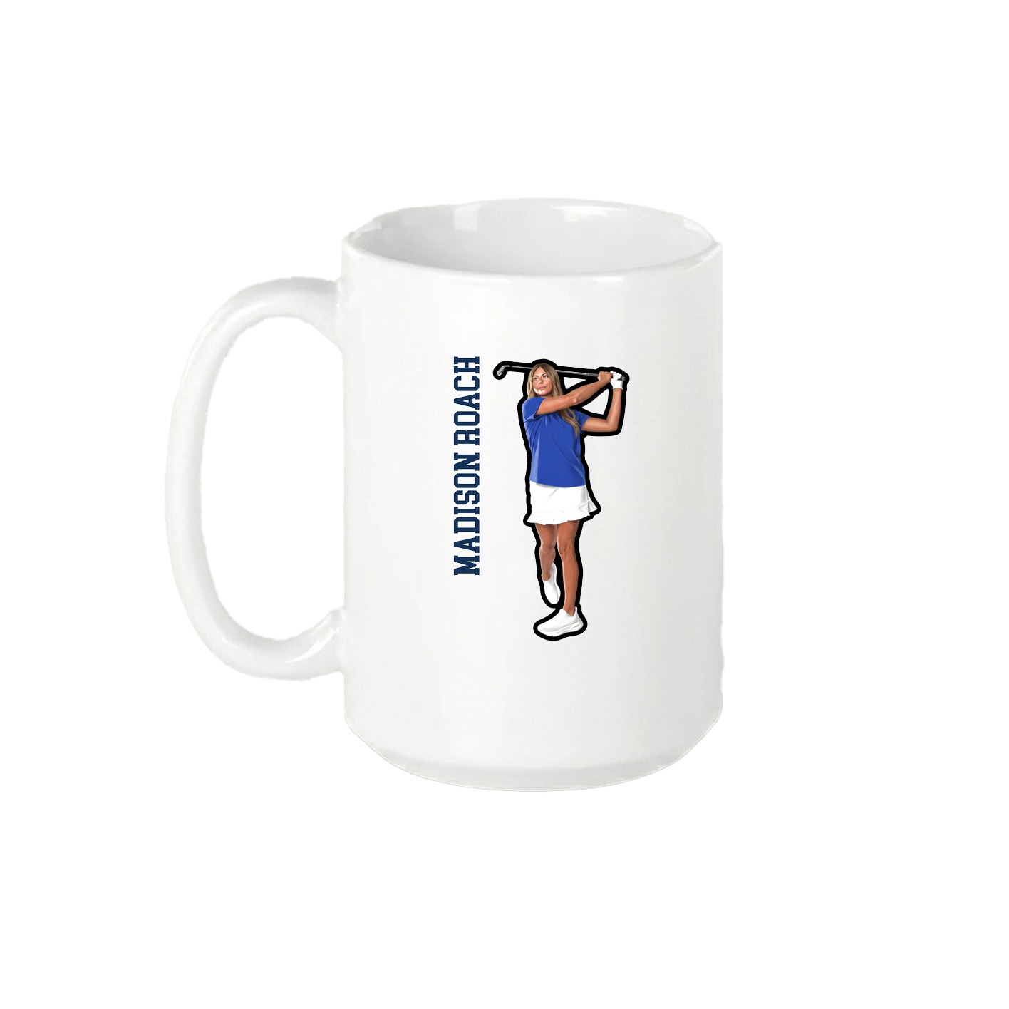 15oz Coffee Mug — Name Vertical in White