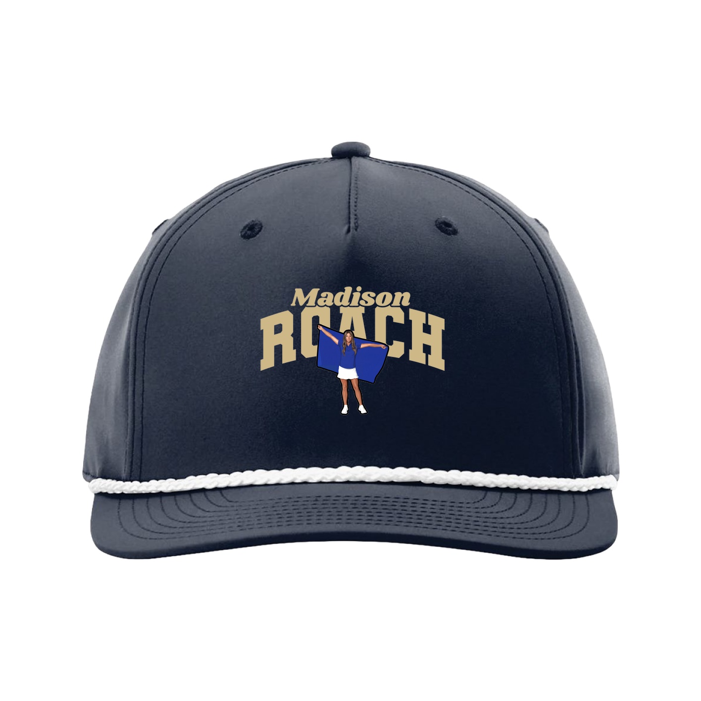 Five-Panel Classic Rope Cap — Signature Arch in Navy