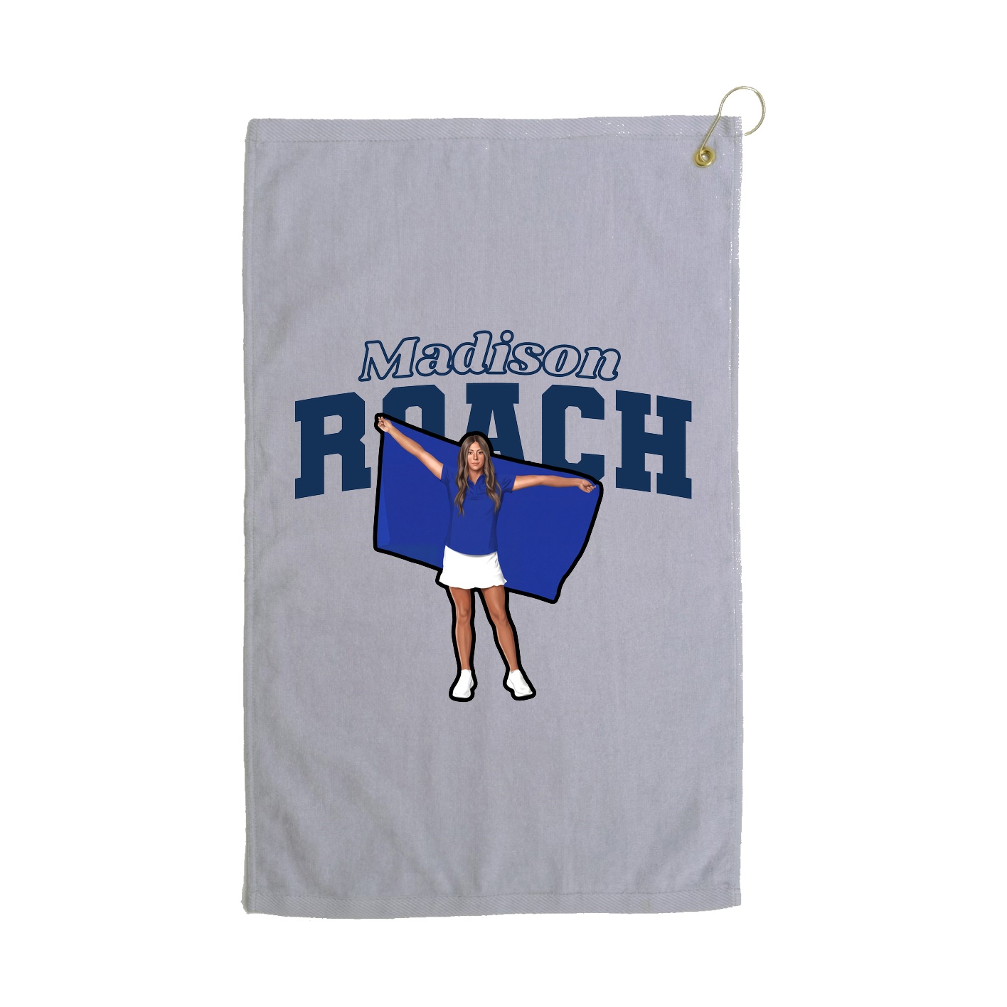 Golf Towel — Name Arch in Grey