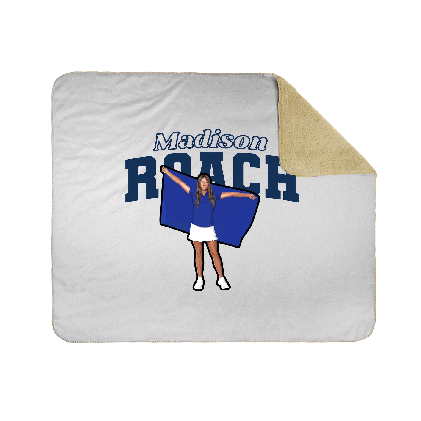 Throw Blanket — Name Arch in White