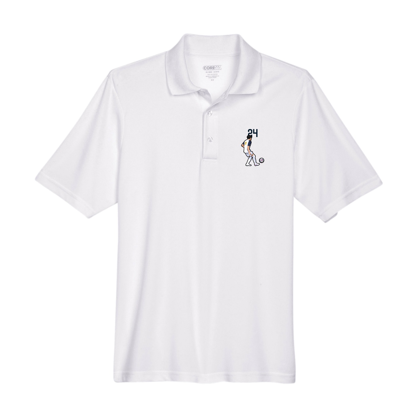 Performance Polo — Number Top in White