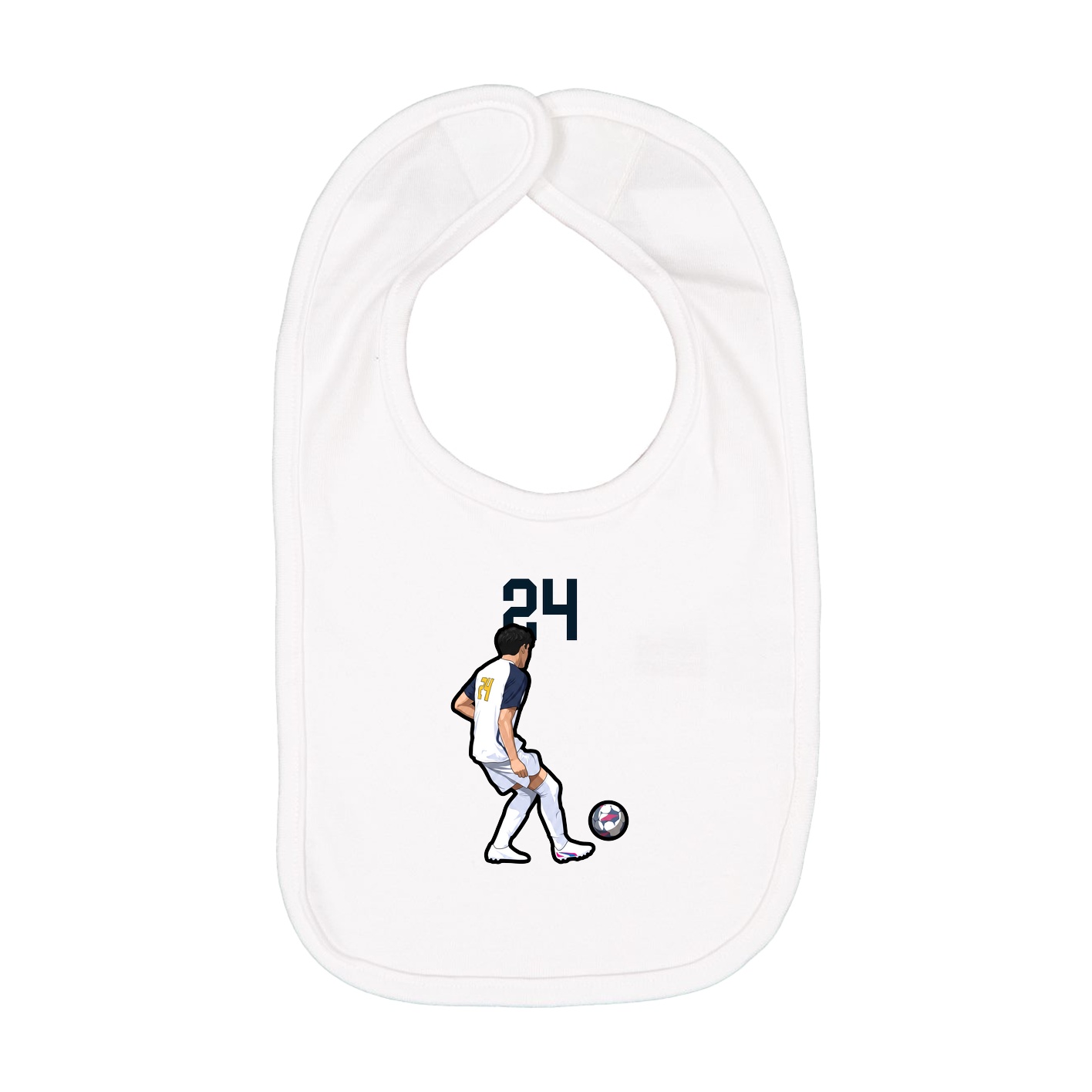 Infant Bib — Number Top in White