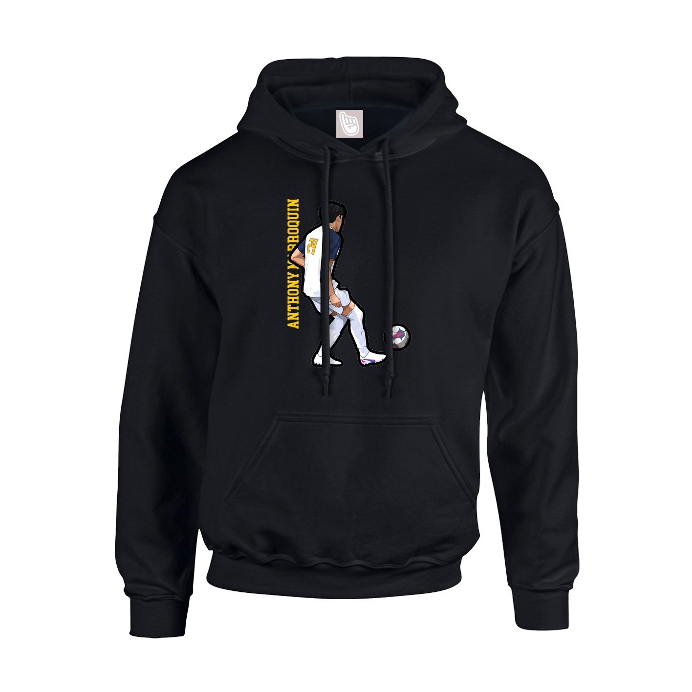 Youth Hoodie — Name Vertical in Black