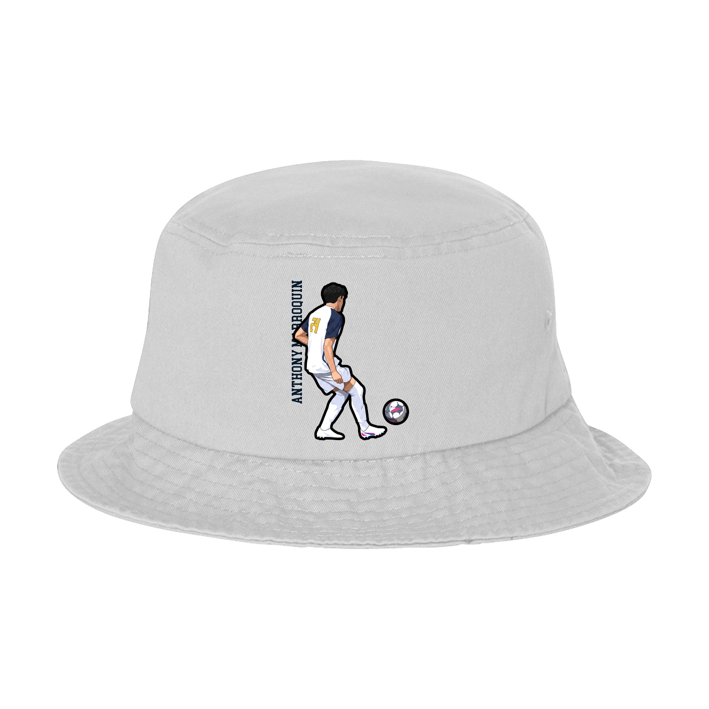 Bucket Cap — Name Vertical in White