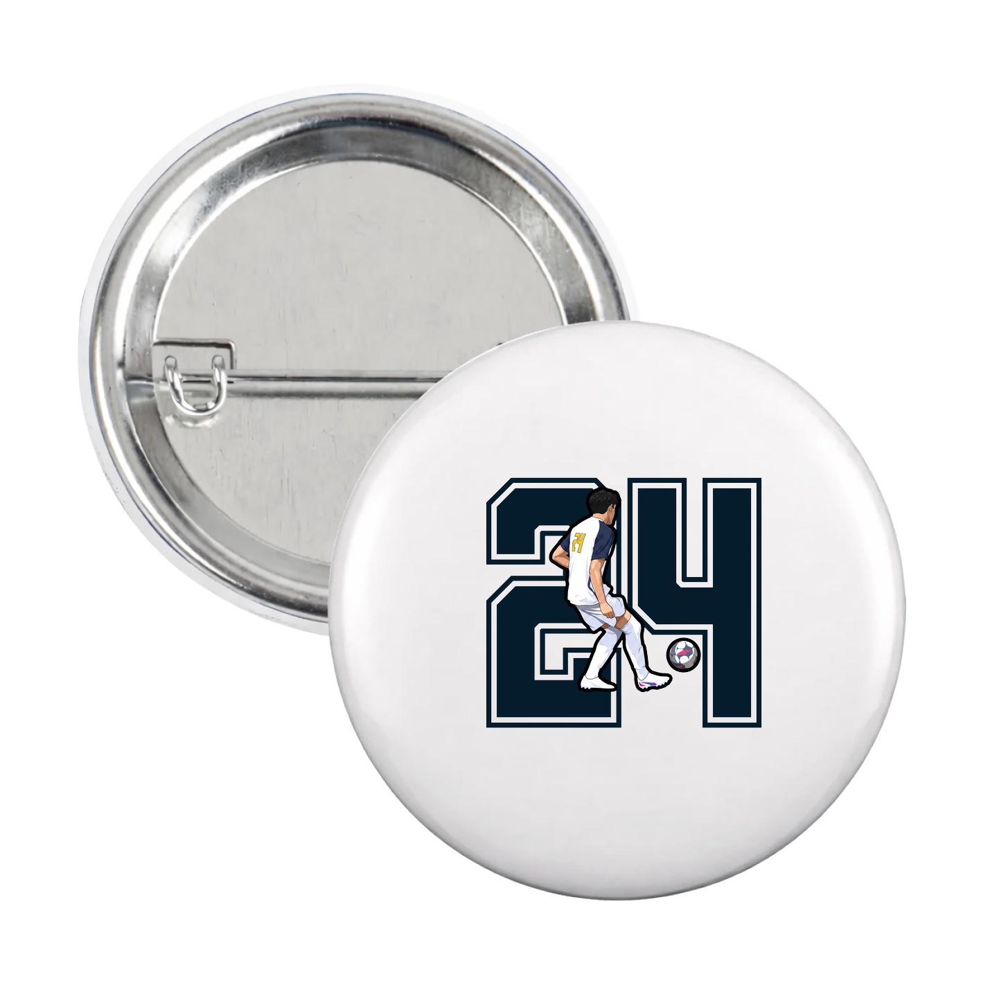Game Day Button — Number in White