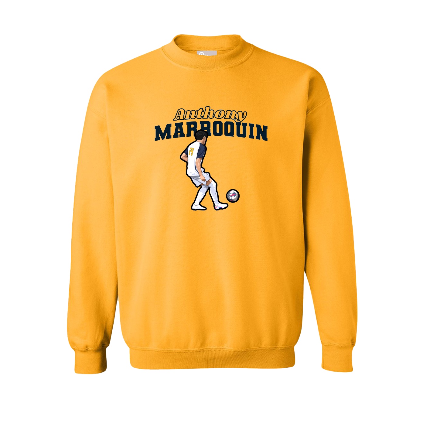 Fleece Crew — Name Arch in Gold